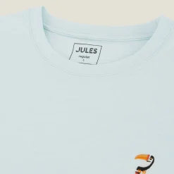 Jules Tee shirt matière flammée broderie poitrine- T-shirt