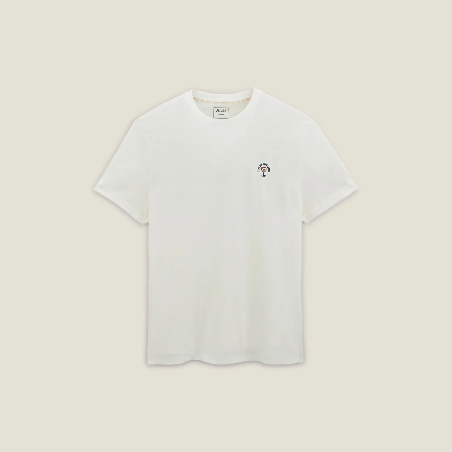 Jules Tee shirt matière flammée broderie poitrine- T-shirt