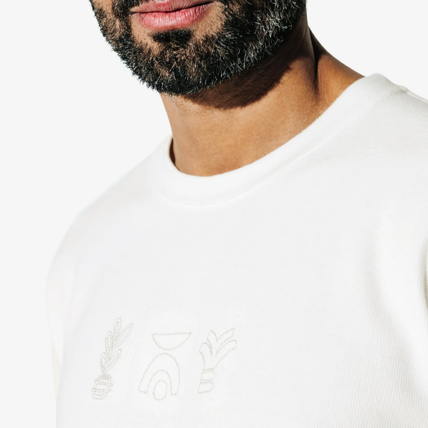 Jules Tee shirt matière gaufrée et broderie- T-shirt