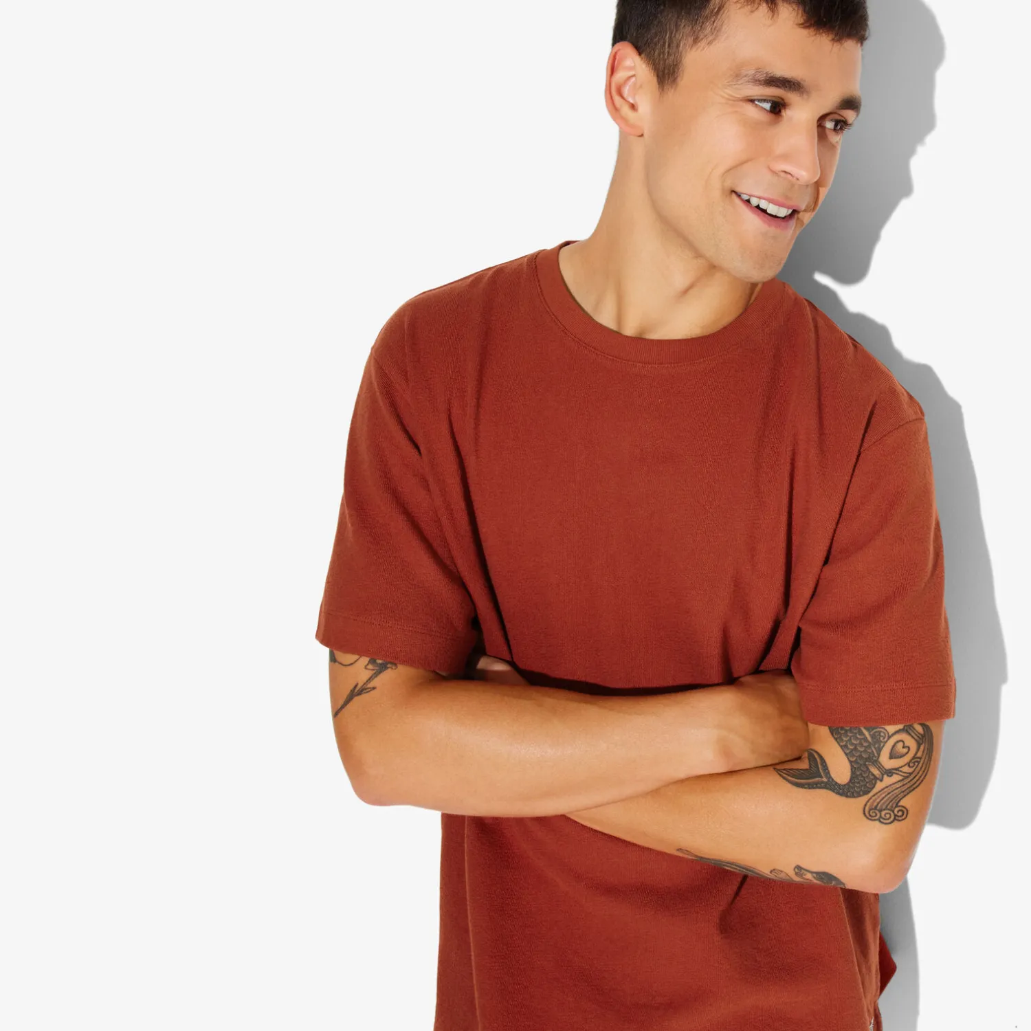 Jules Tee shirt matière éponge col rond- T-shirt