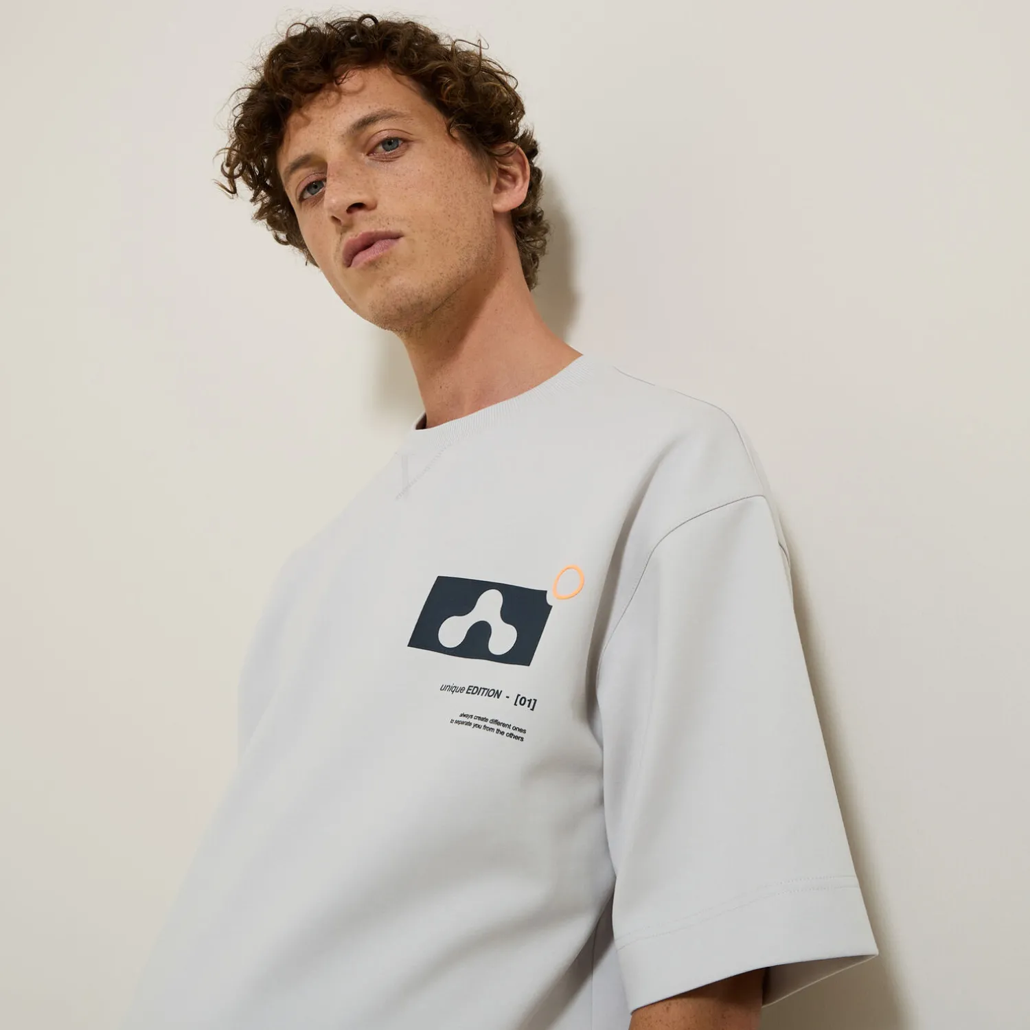 Jules Tee shirt oversize col rond imprimé- T-shirt