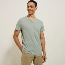 Jules Tee shirt slim col tunisien- T-shirt