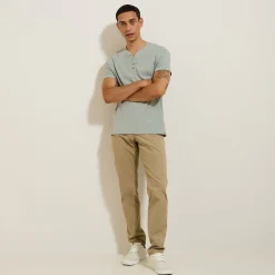 Jules Tee shirt slim col tunisien- T-shirt