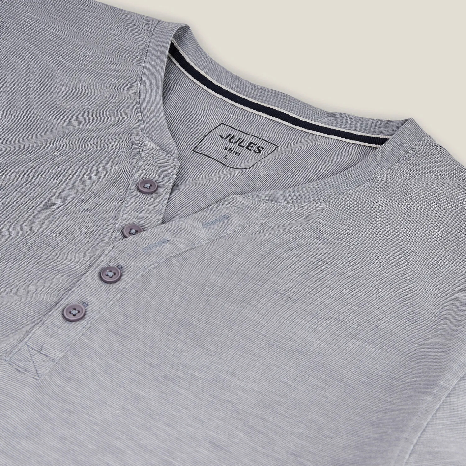 Jules Tee shirt slim col tunisien- T-shirt