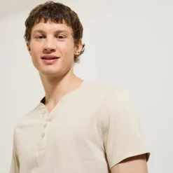 Jules Tee shirt slim col tunisien- T-shirt