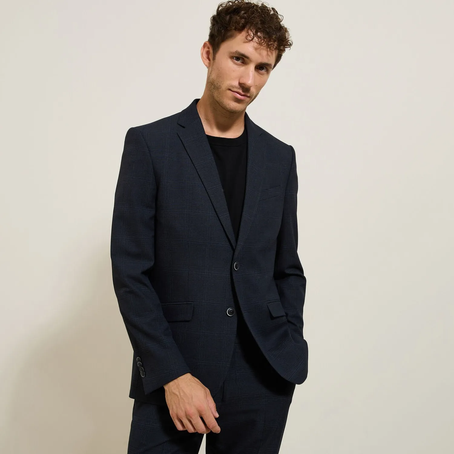 Jules Veste de costume slim bistretch à carreaux- Veste De Costume & Blazer|Veste Costume & Blazer