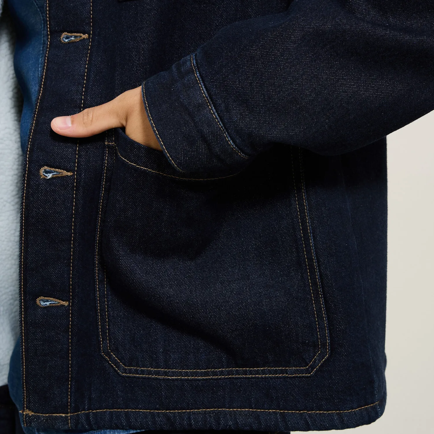 Jules Veste en jean doublée en sherpa- Manteau & Blouson