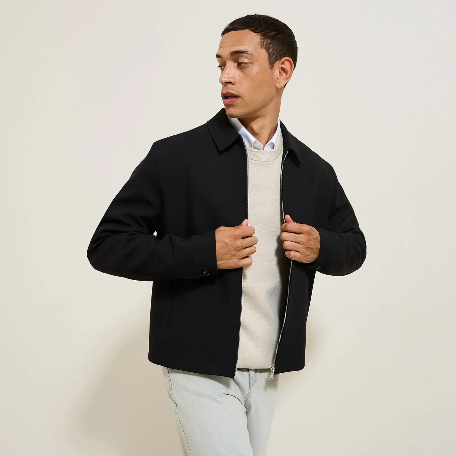 Jules Veste mi-saison zippée col chemise- Smart Casual|Veste De Costume & Blazer